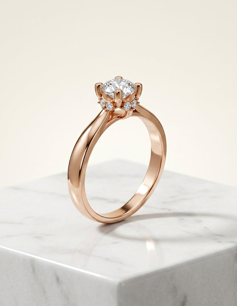 Anillo de Compromiso - piedras laterales - AMORE549-RD-CZ
