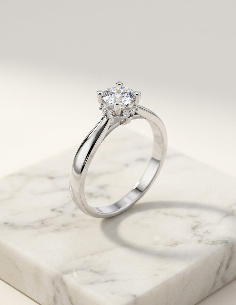 Anillo de Compromiso - piedras laterales - AMORE549-RD-CZ