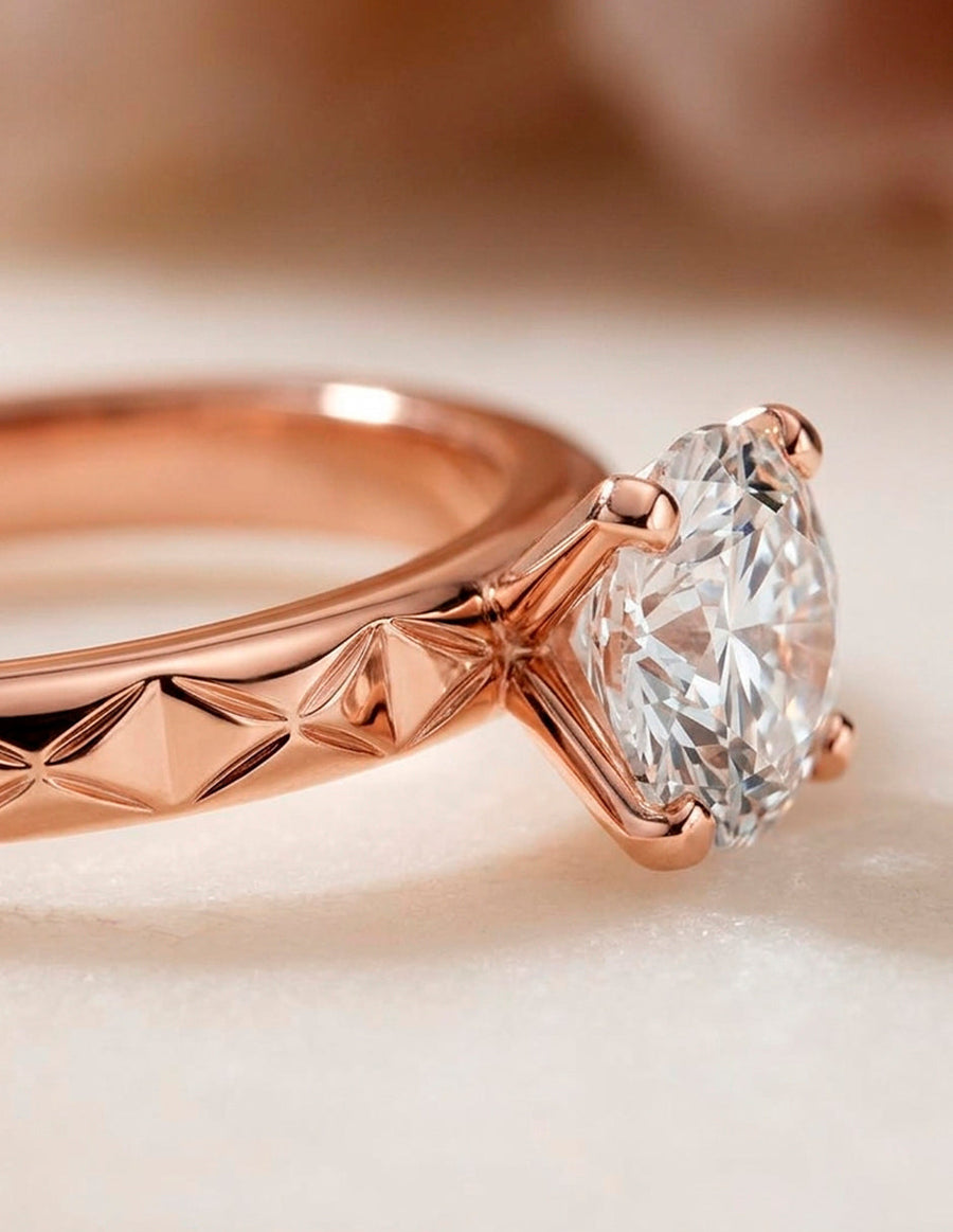 Anillo de Compromiso - solitario - AMORE55-RD-CZ