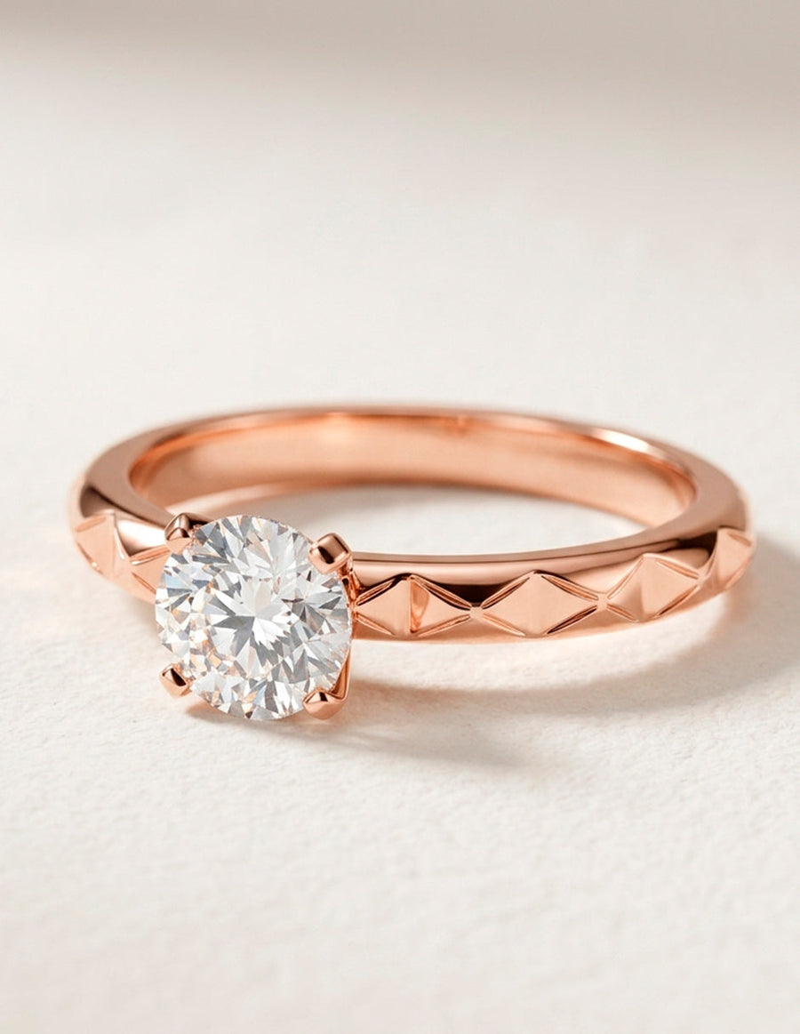 Anillo de Compromiso - solitario - AMORE55-RD-CZ