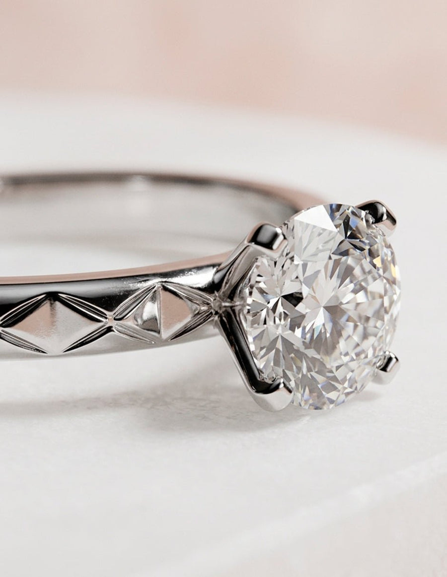 Anillo de Compromiso - solitario - AMORE55-RD-CZ