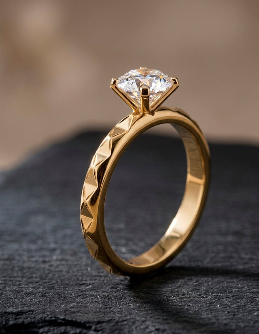 Anillo de Compromiso - solitario - AMORE55-RD-CZ