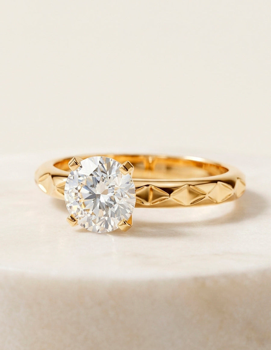 Anillo de Compromiso - solitario - AMORE55-RD-CZ