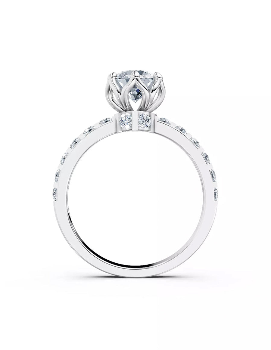 Anillo de Compromiso - piedras laterales - AMORE550-RD-CZ