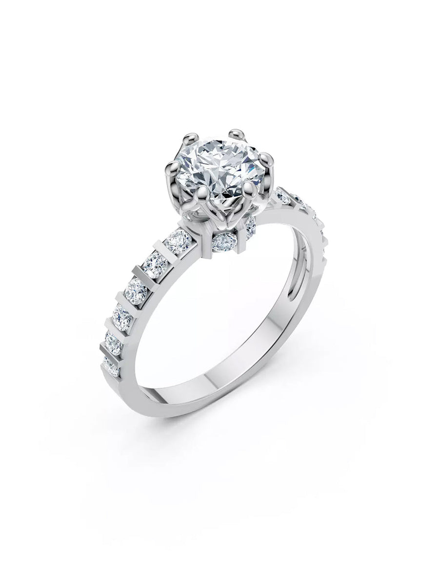 Anillo de Compromiso - piedras laterales - AMORE550-RD-CZ