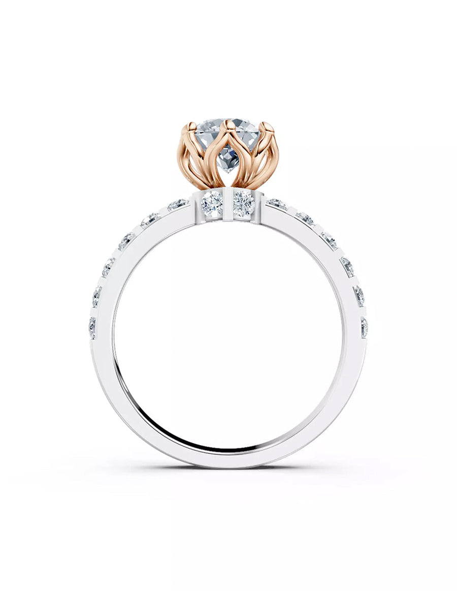 Anillo de Compromiso - piedras laterales - AMORE550-RD-CZ