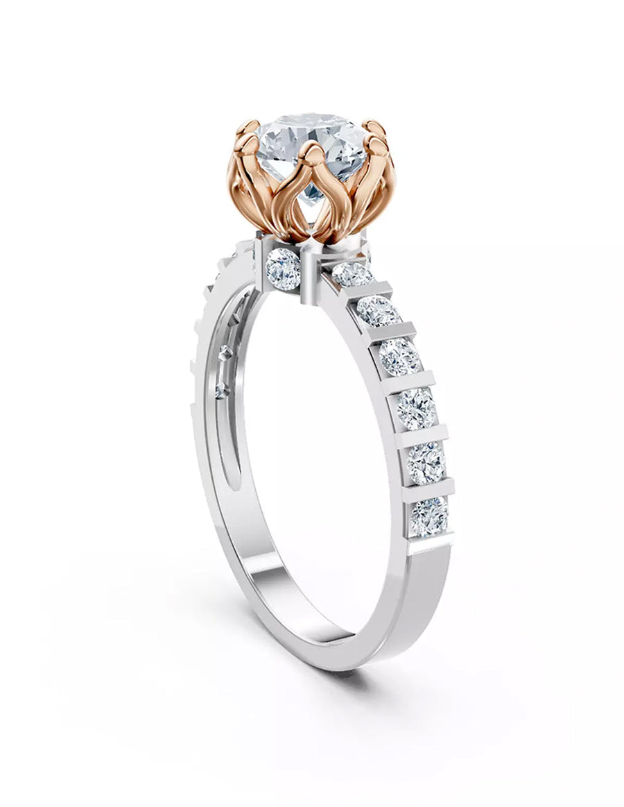 Anillo de Compromiso - piedras laterales - AMORE550-RD-CZ