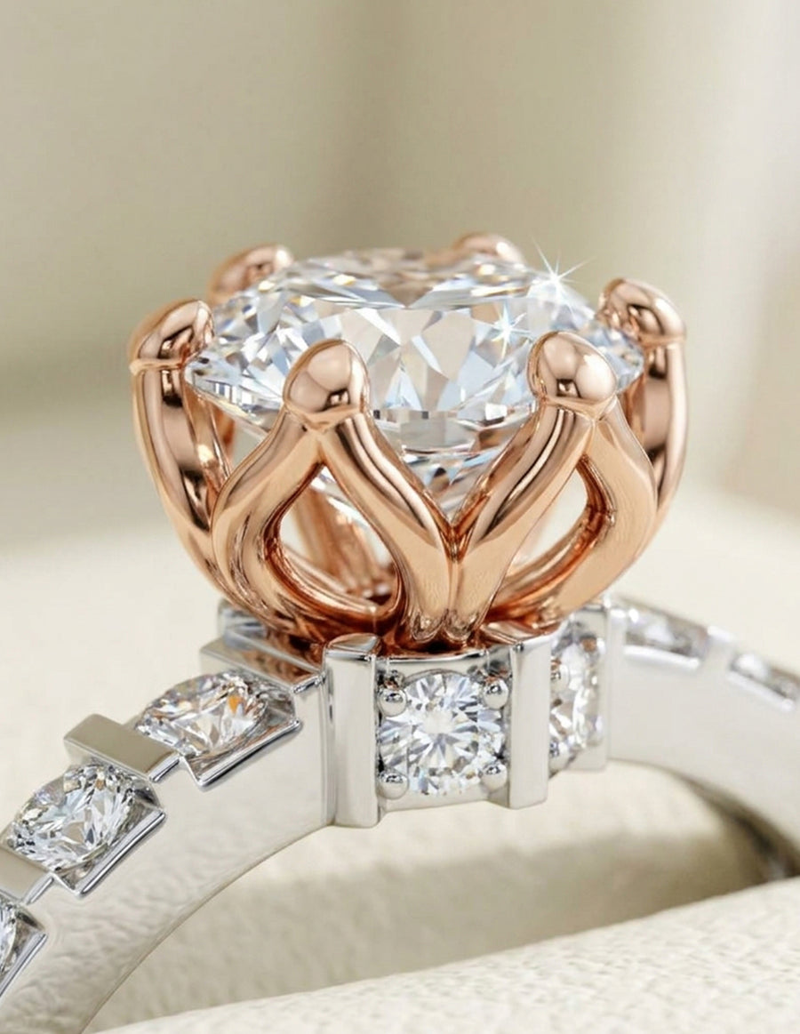 Anillo de Compromiso - piedras laterales - AMORE550-RD-CZ
