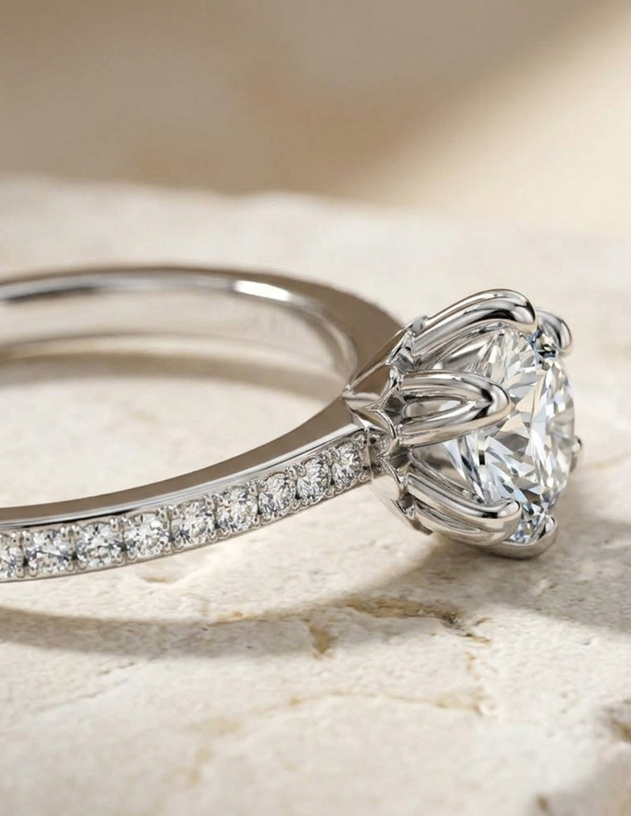 Anillo de Compromiso - pavé - AMORE551-RD-CZ