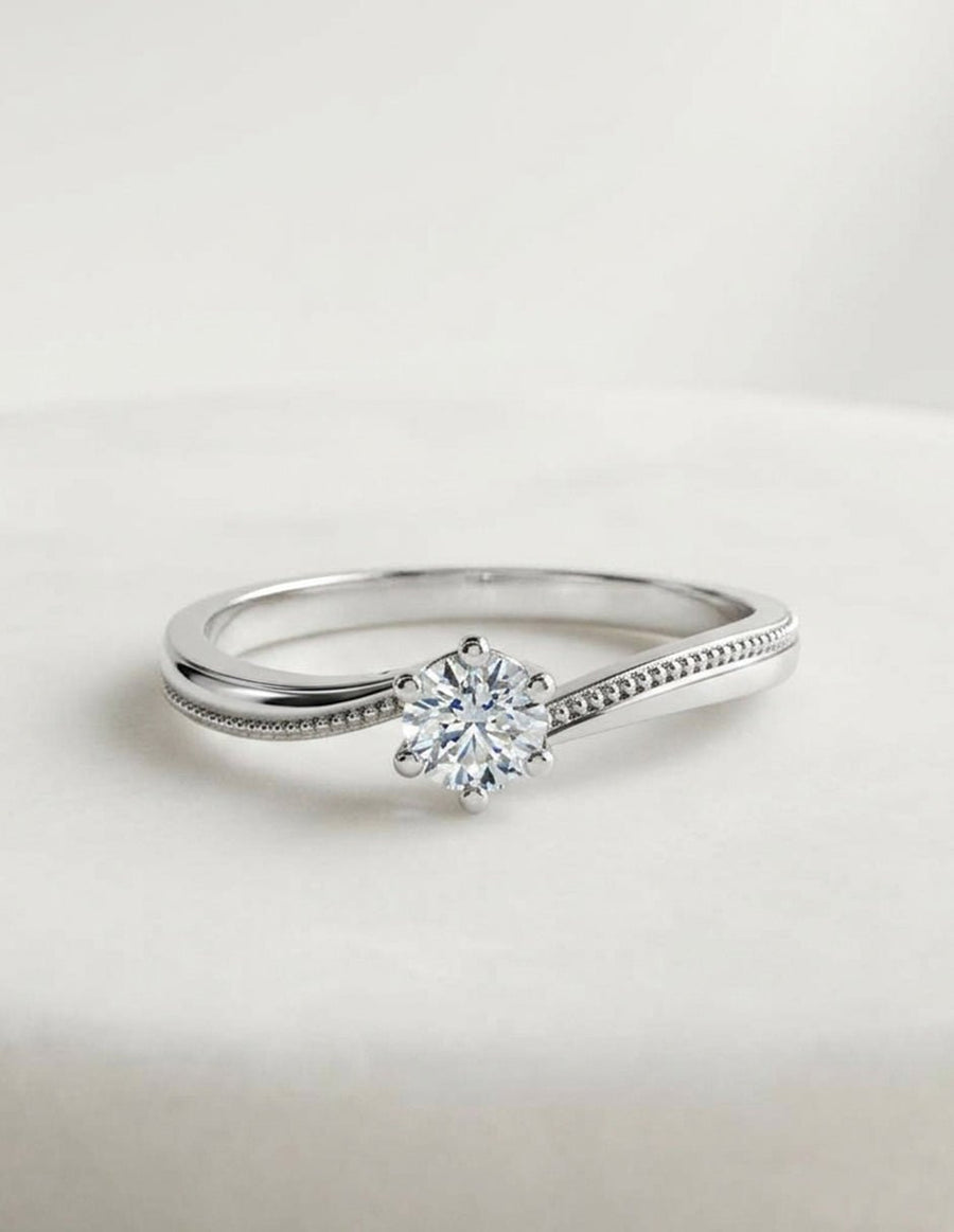 Anillo de Compromiso - solitario - AMORE552-RD-CZ