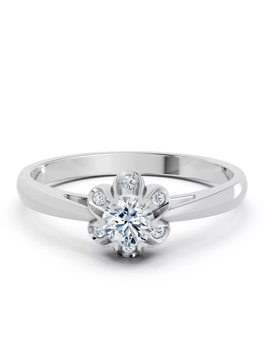 Anillo de Compromiso - halo - AMORE553-RD-CZ