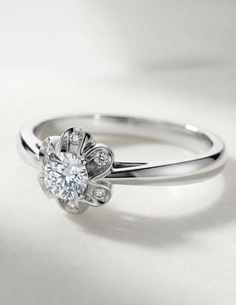 Anillo de Compromiso - halo - AMORE553-RD-CZ