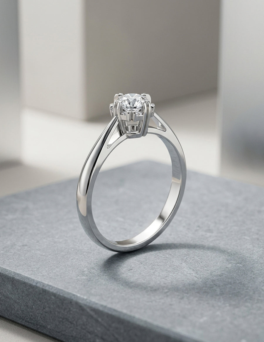 Anillo de Compromiso - halo - AMORE554-RD-CZ