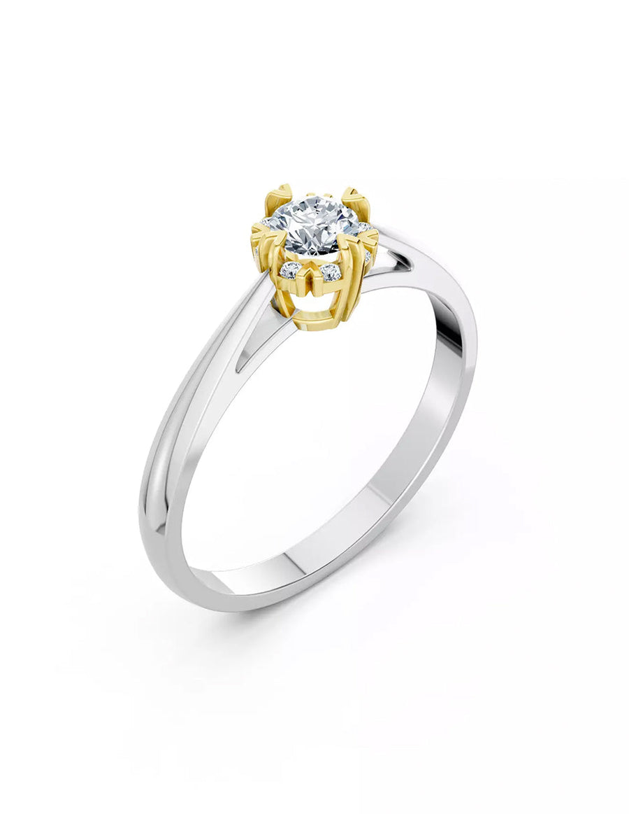 Anillo de Compromiso - halo - AMORE554-RD-CZ
