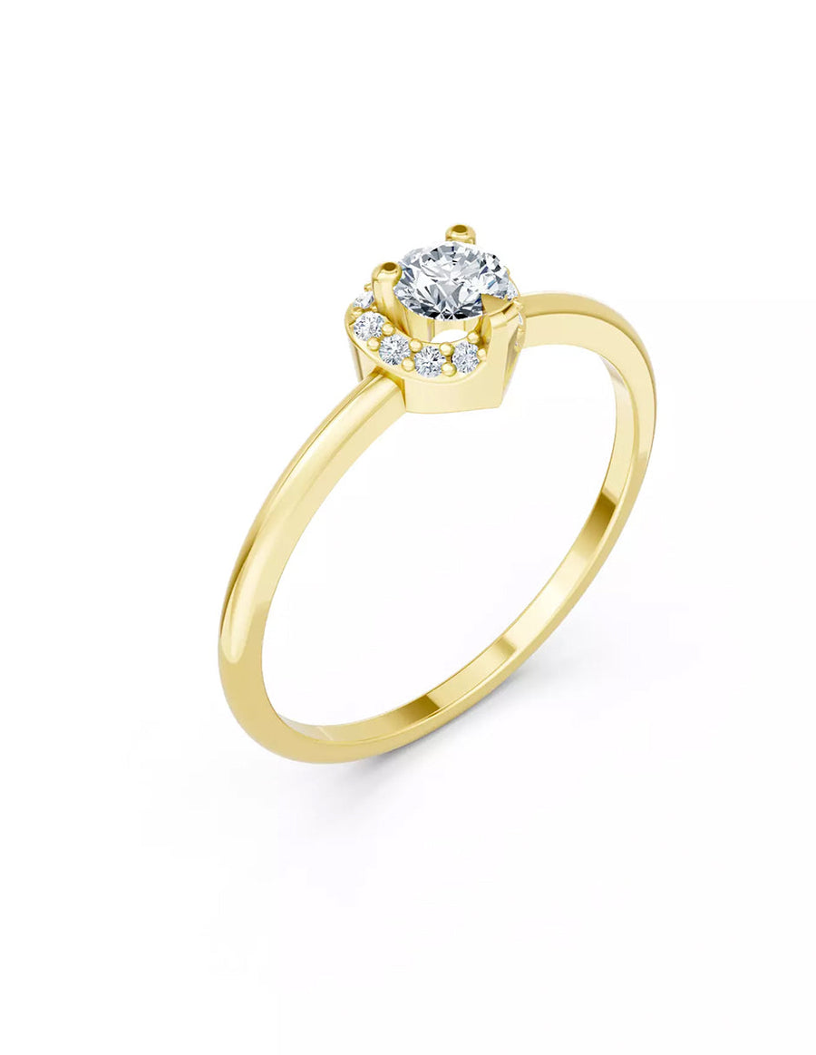 Anillo de Compromiso - halo - AMORE555-RD-CZ