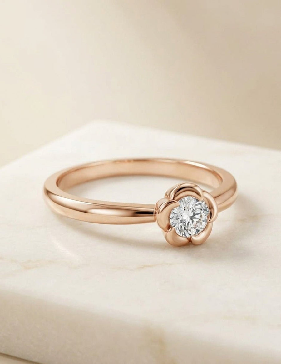 Anillo de Compromiso - solitario - AMORE556-RD-CZ