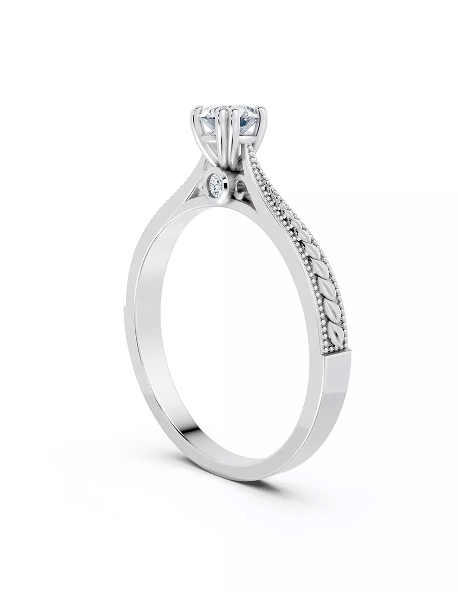 Anillo de Compromiso - piedras laterales - AMORE557-RD-CZ