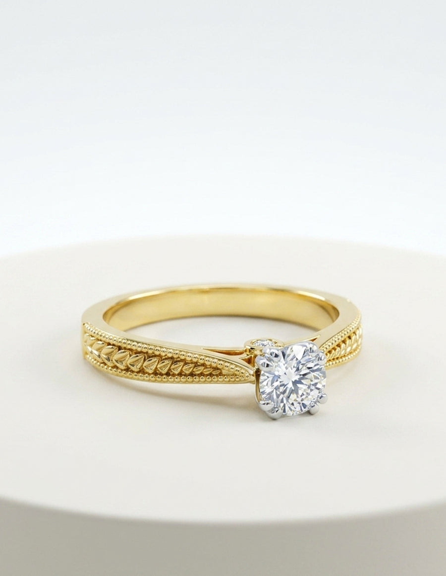 Anillo de Compromiso - piedras laterales - AMORE557-RD-CZ