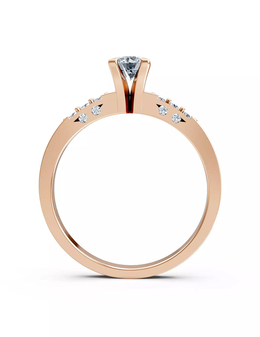 Anillo de Compromiso - piedras laterales - AMORE558-RD-CZ