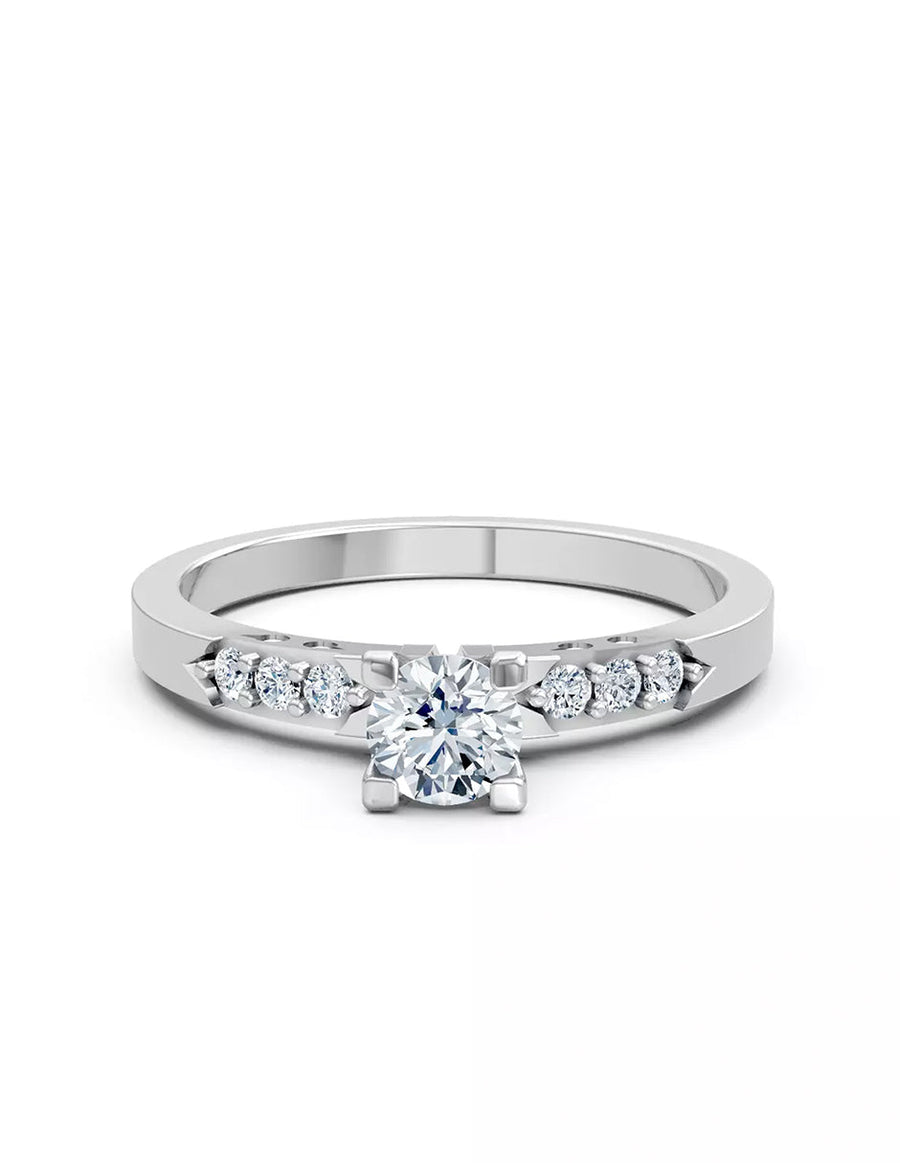 Anillo de Compromiso - piedras laterales - AMORE558-RD-CZ