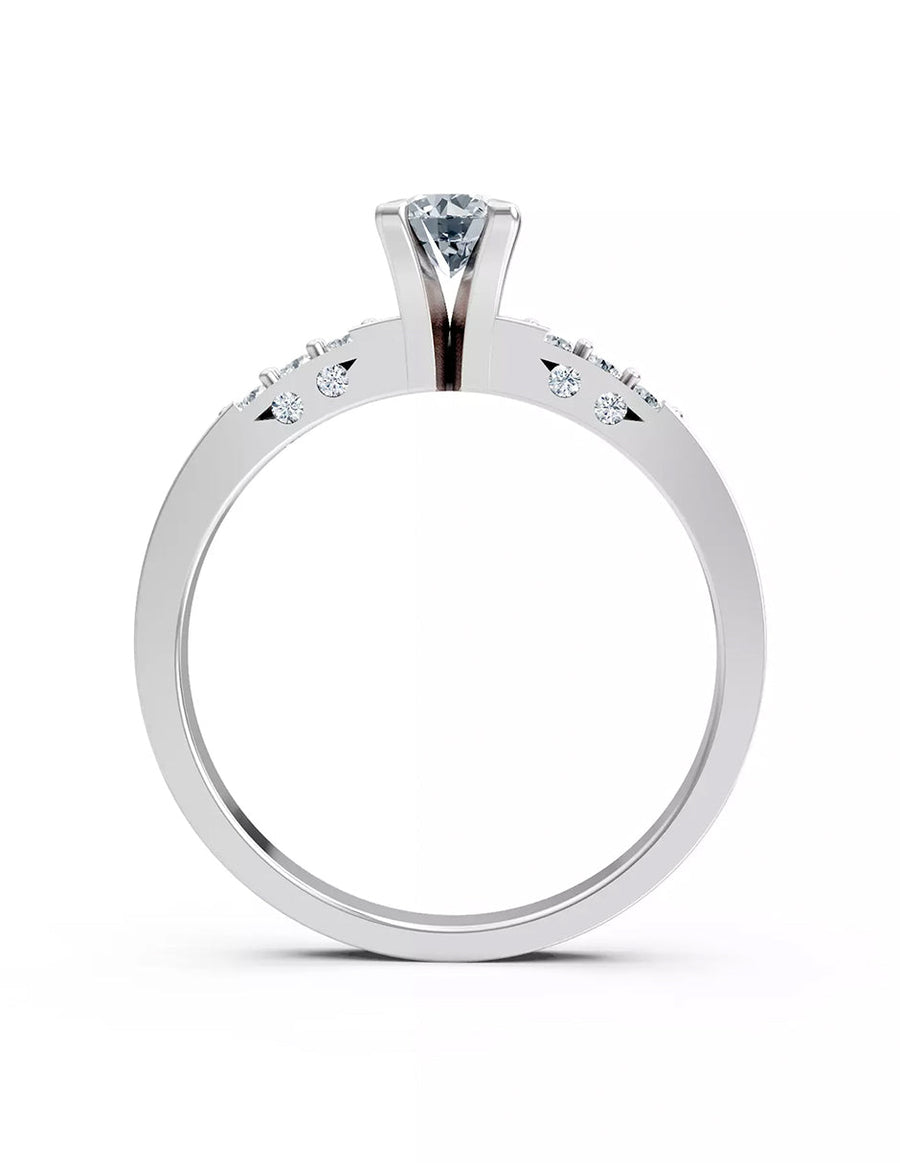 Anillo de Compromiso - piedras laterales - AMORE558-RD-CZ