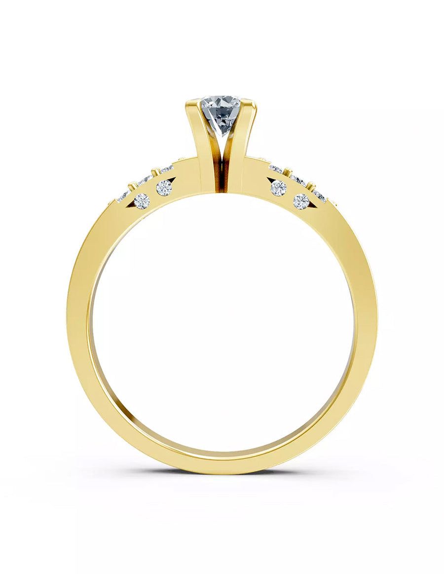 Anillo de Compromiso - piedras laterales - AMORE558-RD-CZ