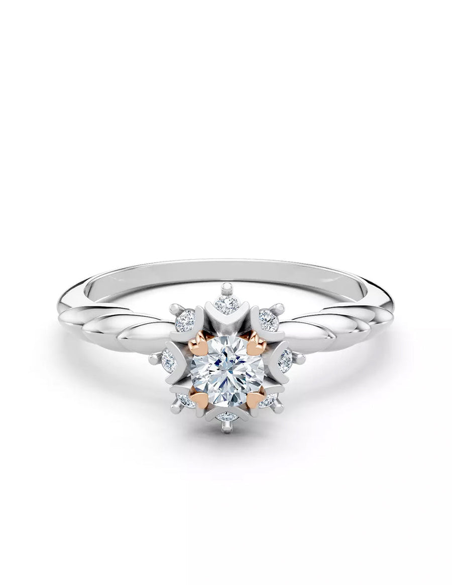 Anillo de Compromiso - halo - AMORE559-RD-CZ