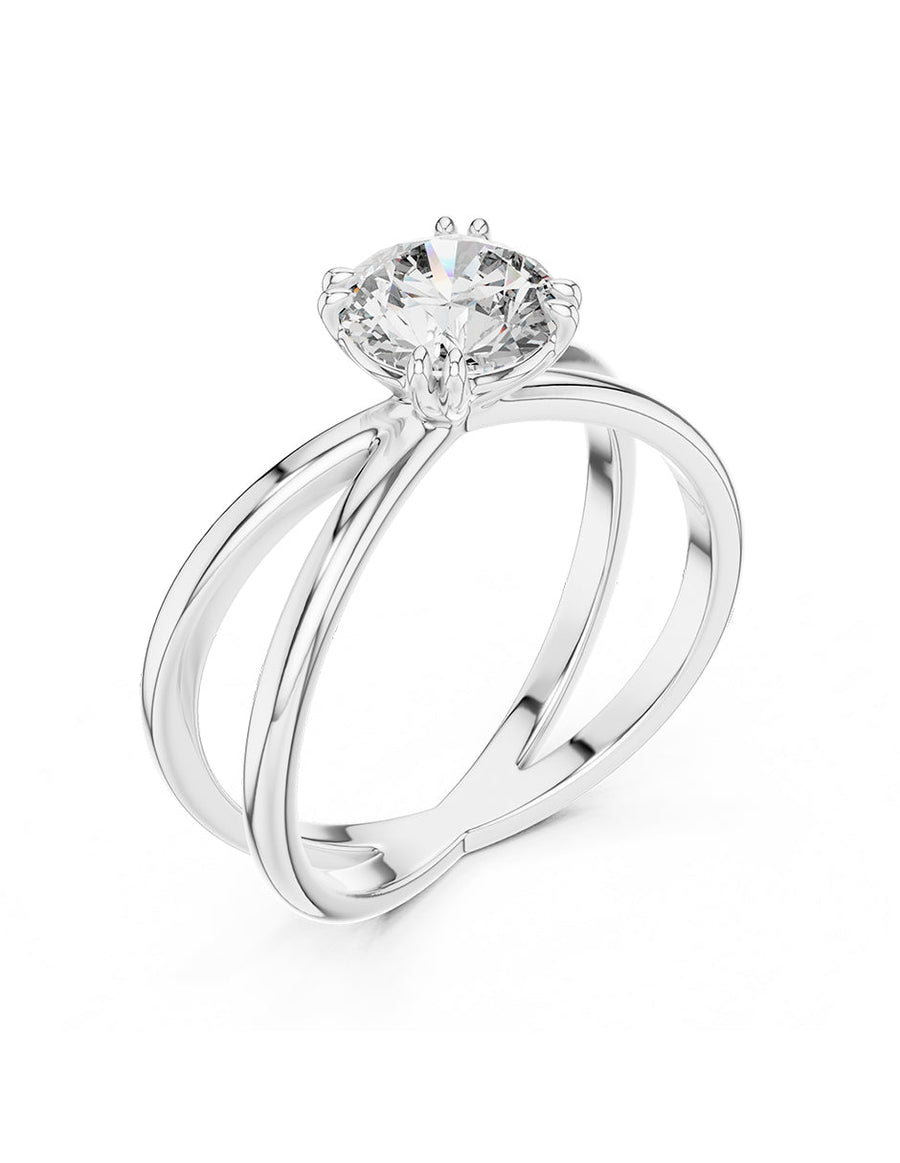 Anillo de Compromiso - solitario - AMORE56-RD-CZ