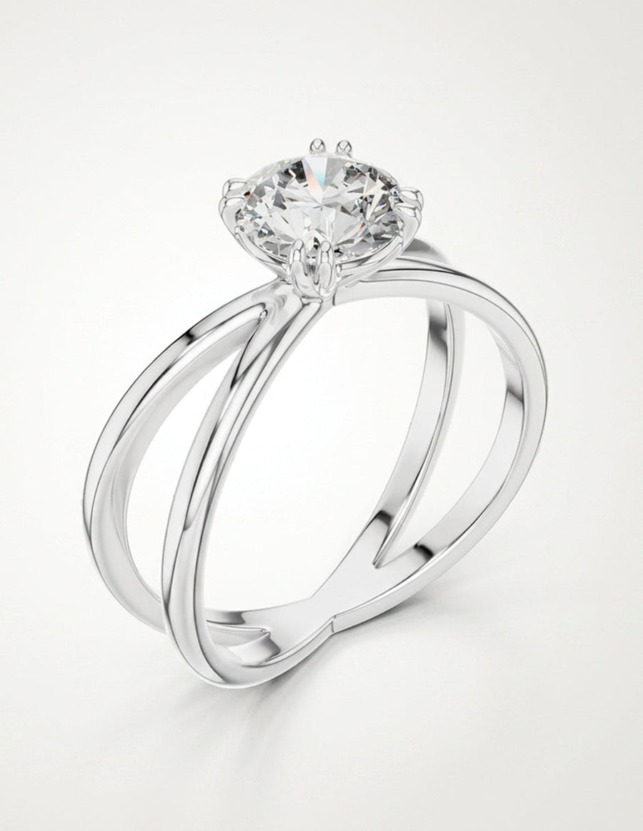Anillo de Compromiso - solitario - AMORE56-RD-CZ
