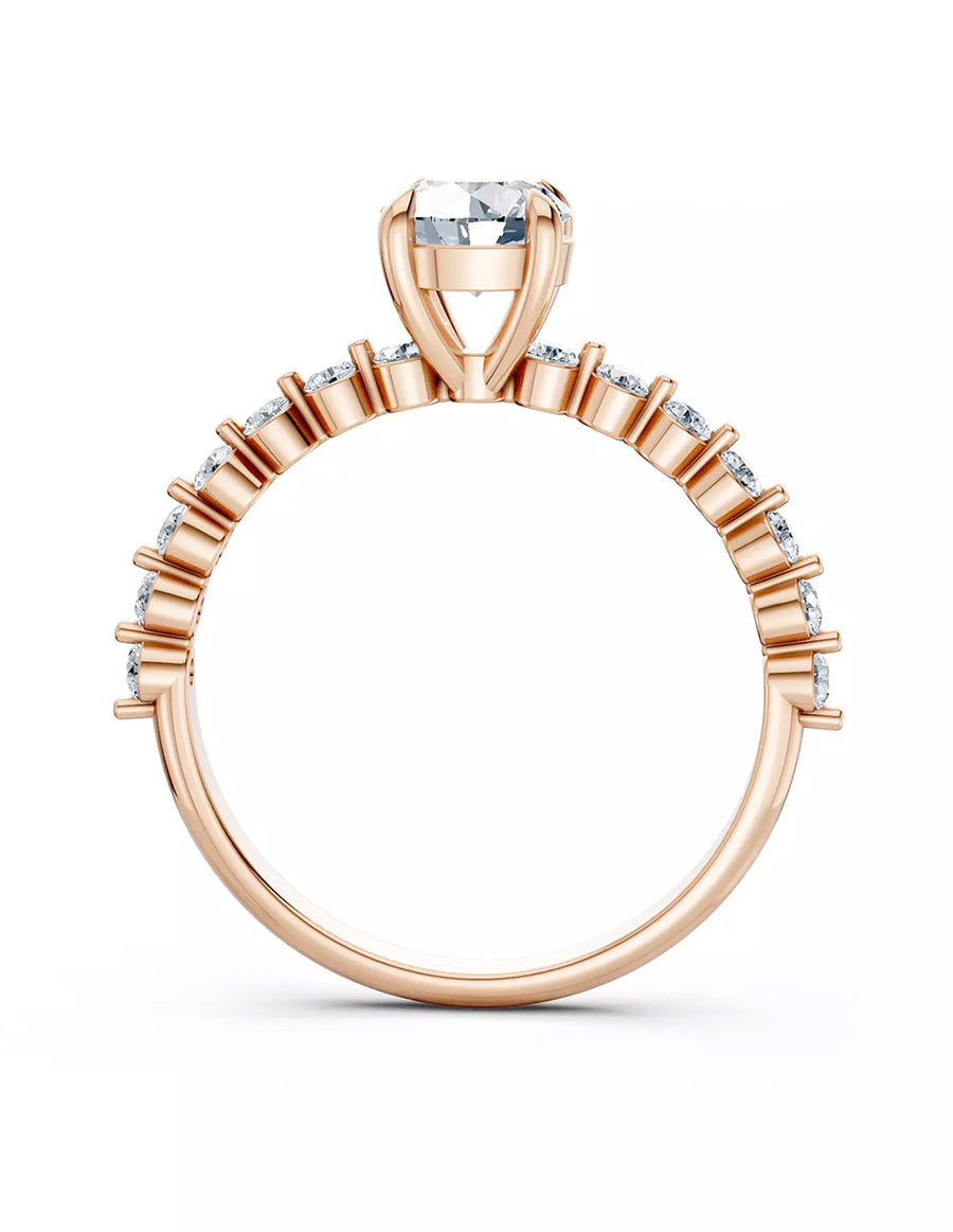 Anillo de Compromiso - piedras laterales - AMORE560-RD-CZ