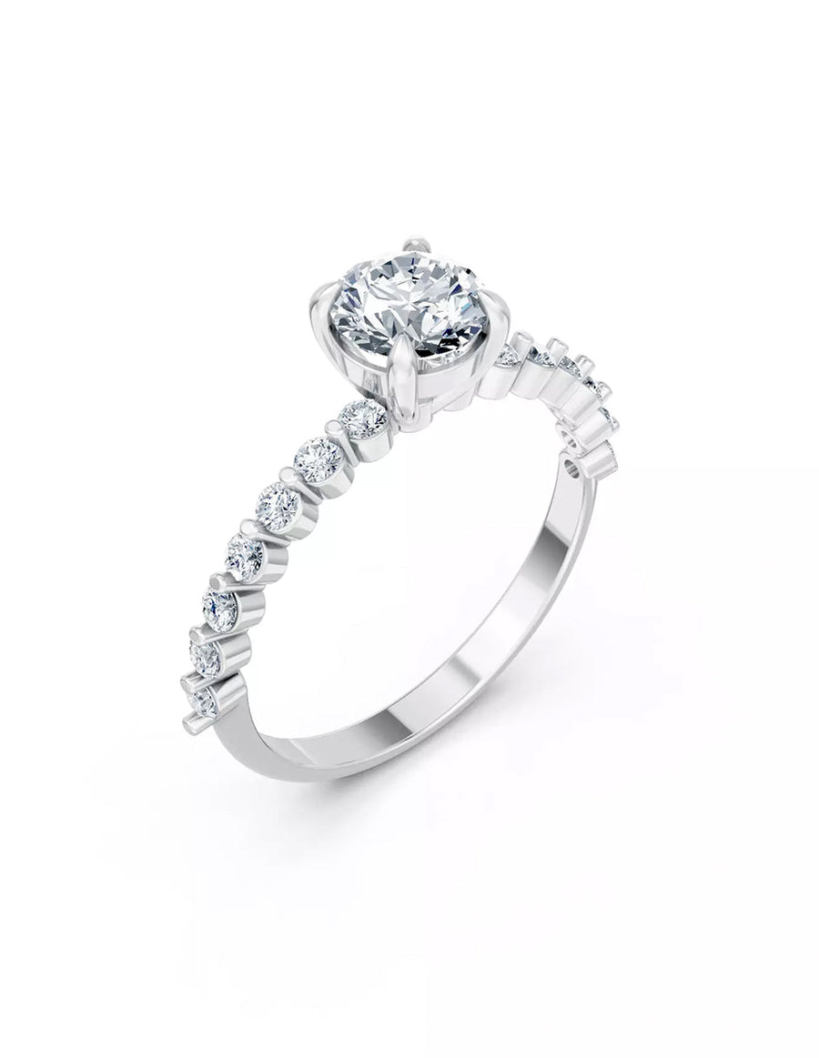 Anillo de Compromiso - piedras laterales - AMORE560-RD-CZ