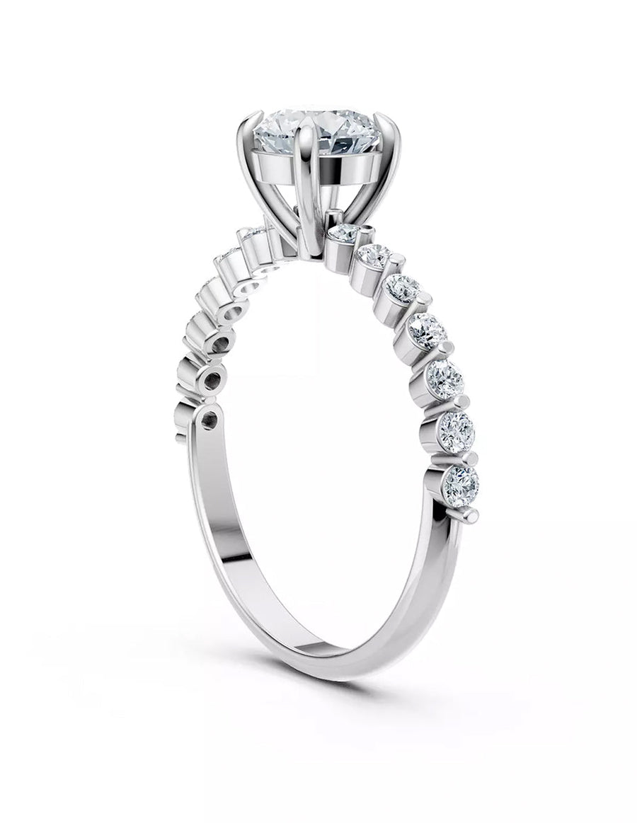 Anillo de Compromiso - piedras laterales - AMORE560-RD-CZ