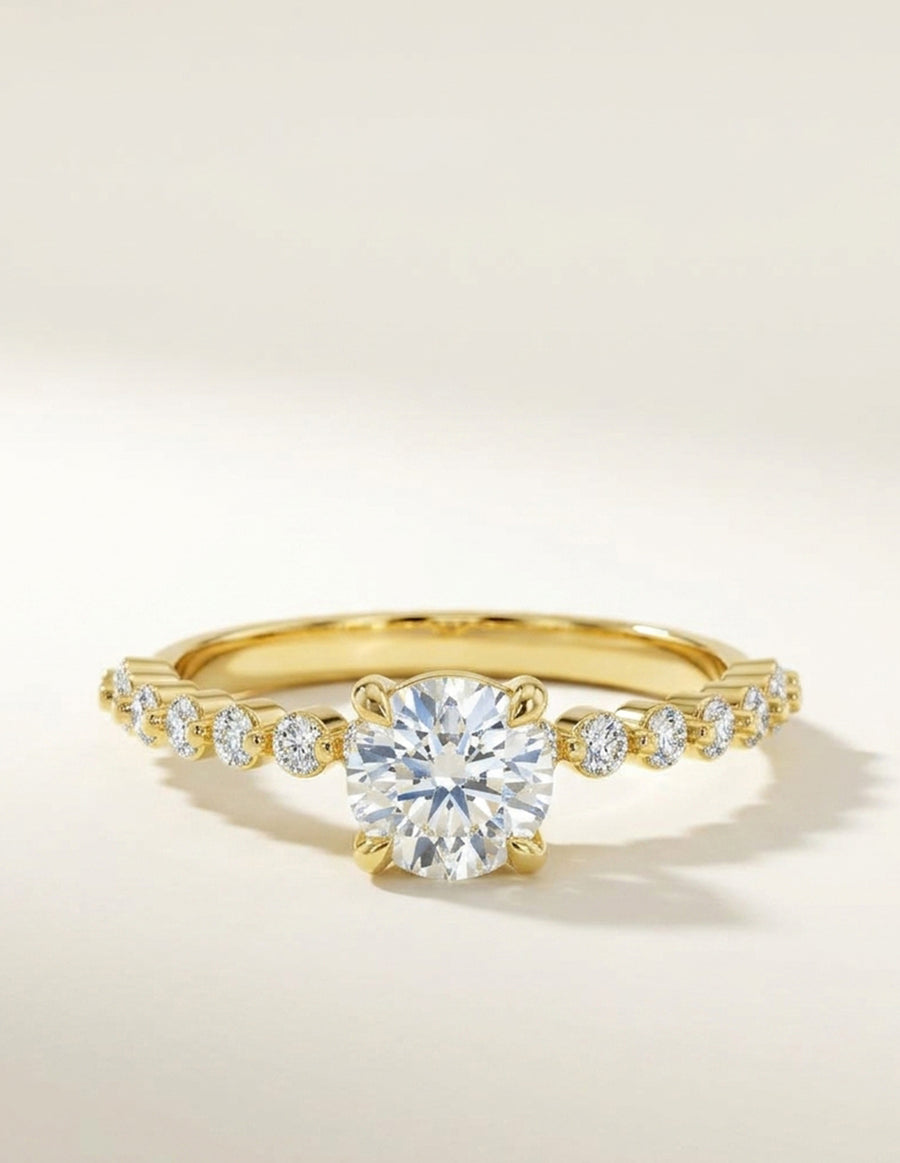 Anillo de Compromiso - piedras laterales - AMORE560-RD-CZ