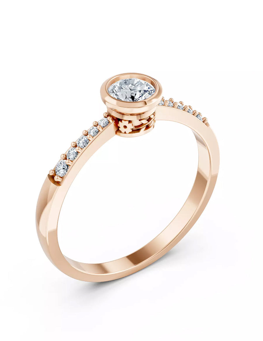 Anillo de Compromiso - piedras laterales - AMORE562-RD-CZ