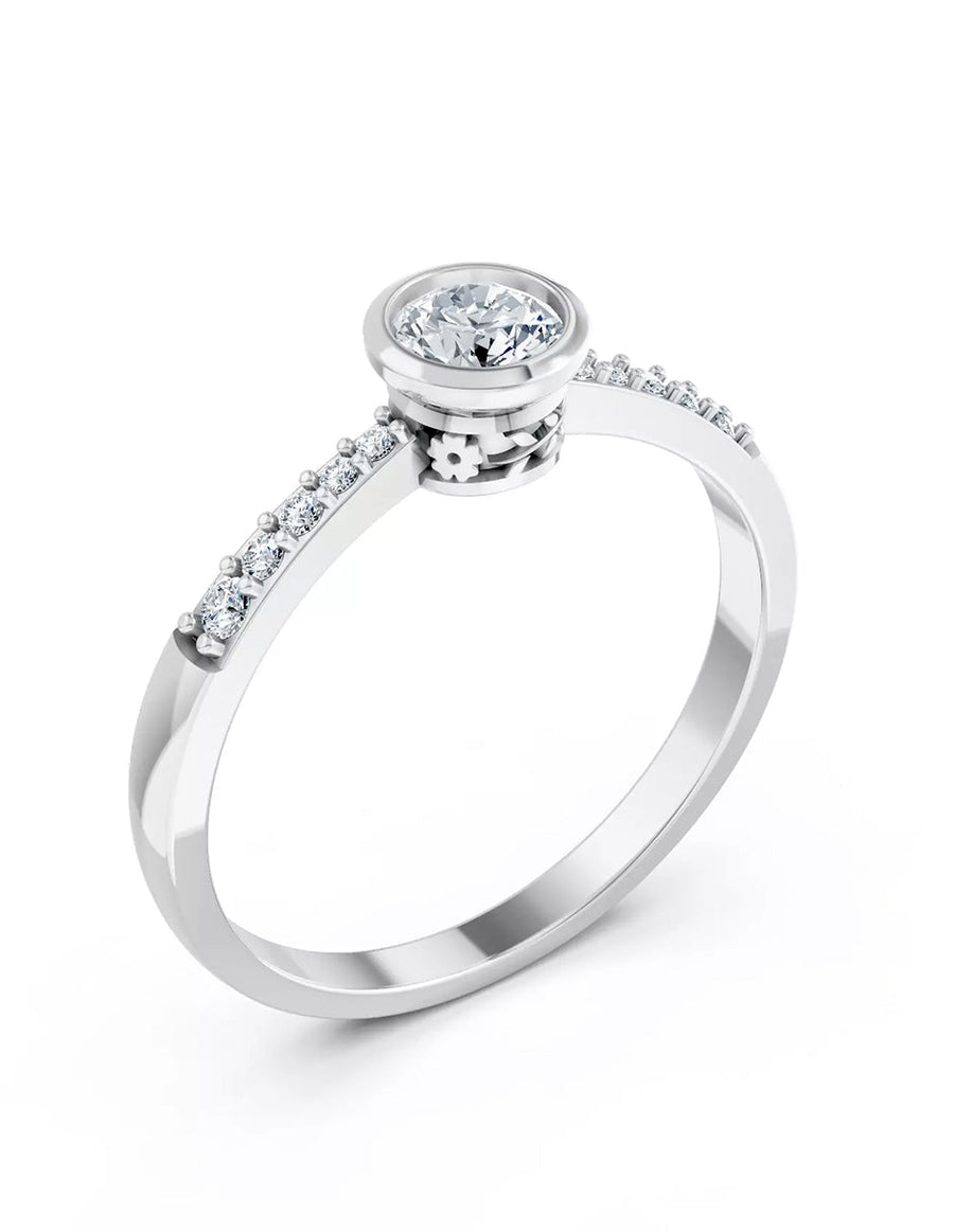 Anillo de Compromiso - piedras laterales - AMORE562-RD-CZ