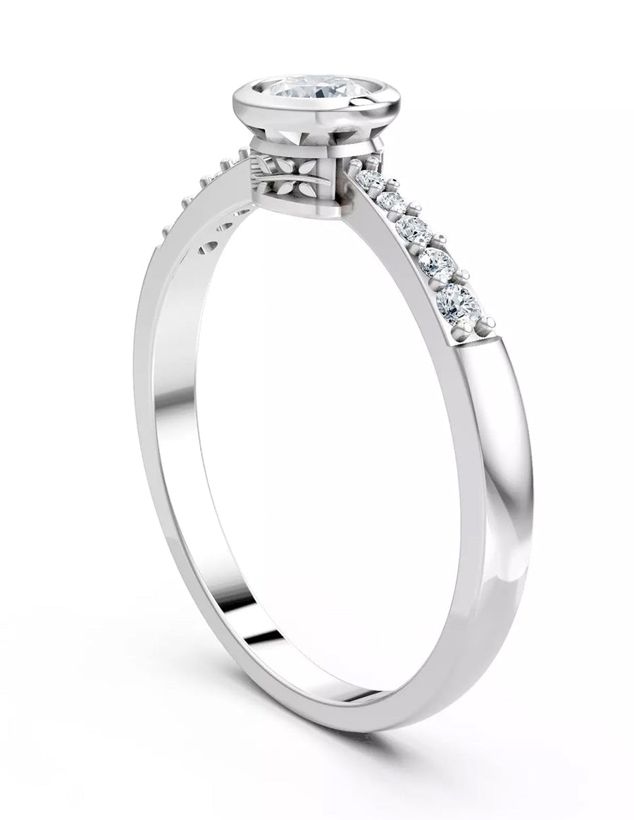 Anillo de Compromiso - piedras laterales - AMORE562-RD-CZ