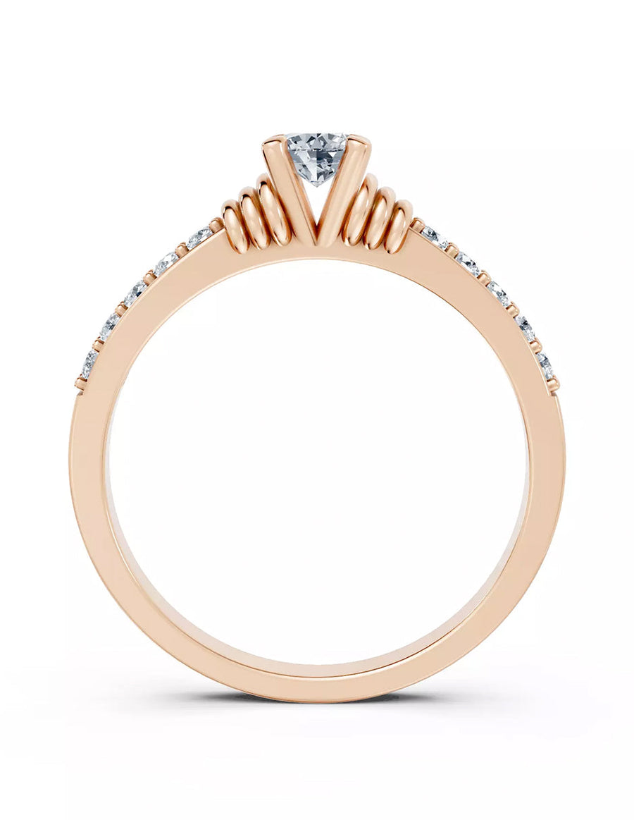 Anillo de Compromiso - piedras laterales - AMORE563-RD-CZ