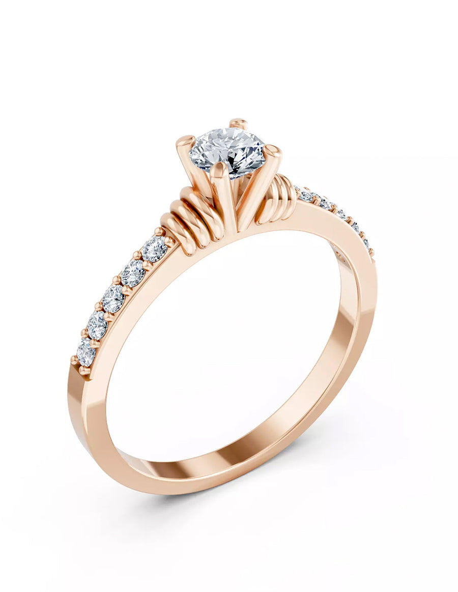 Anillo de Compromiso - piedras laterales - AMORE563-RD-CZ