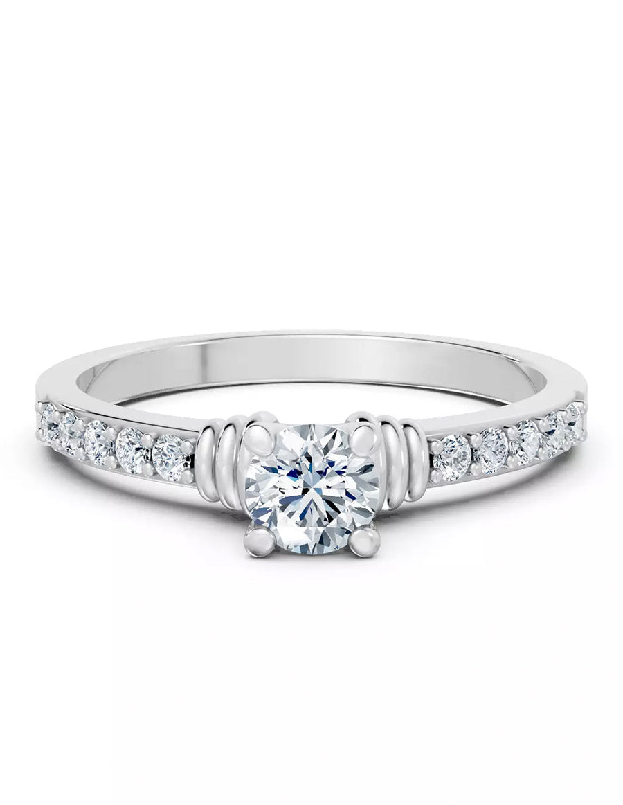 Anillo de Compromiso - piedras laterales - AMORE563-RD-CZ