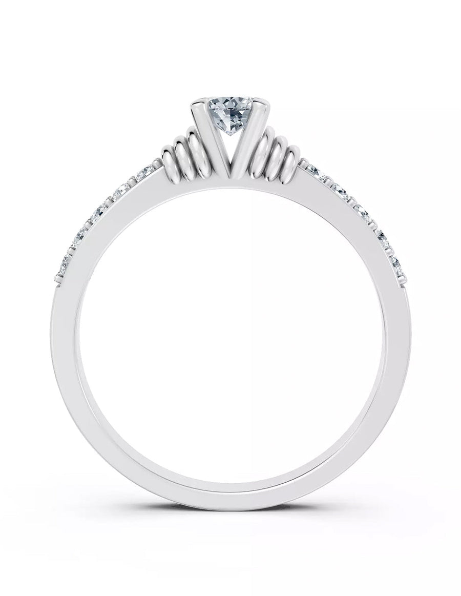 Anillo de Compromiso - piedras laterales - AMORE563-RD-CZ