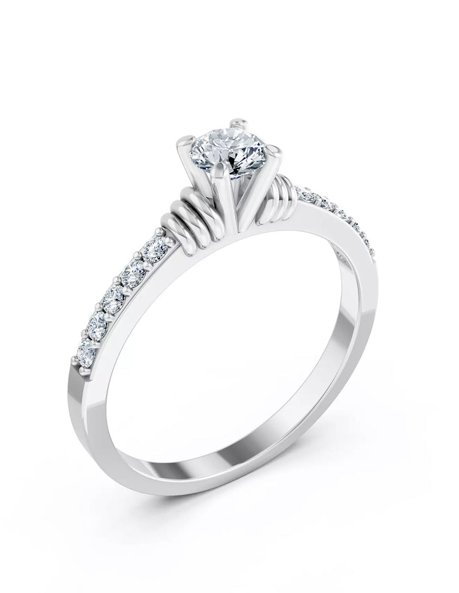 Anillo de Compromiso - piedras laterales - AMORE563-RD-CZ