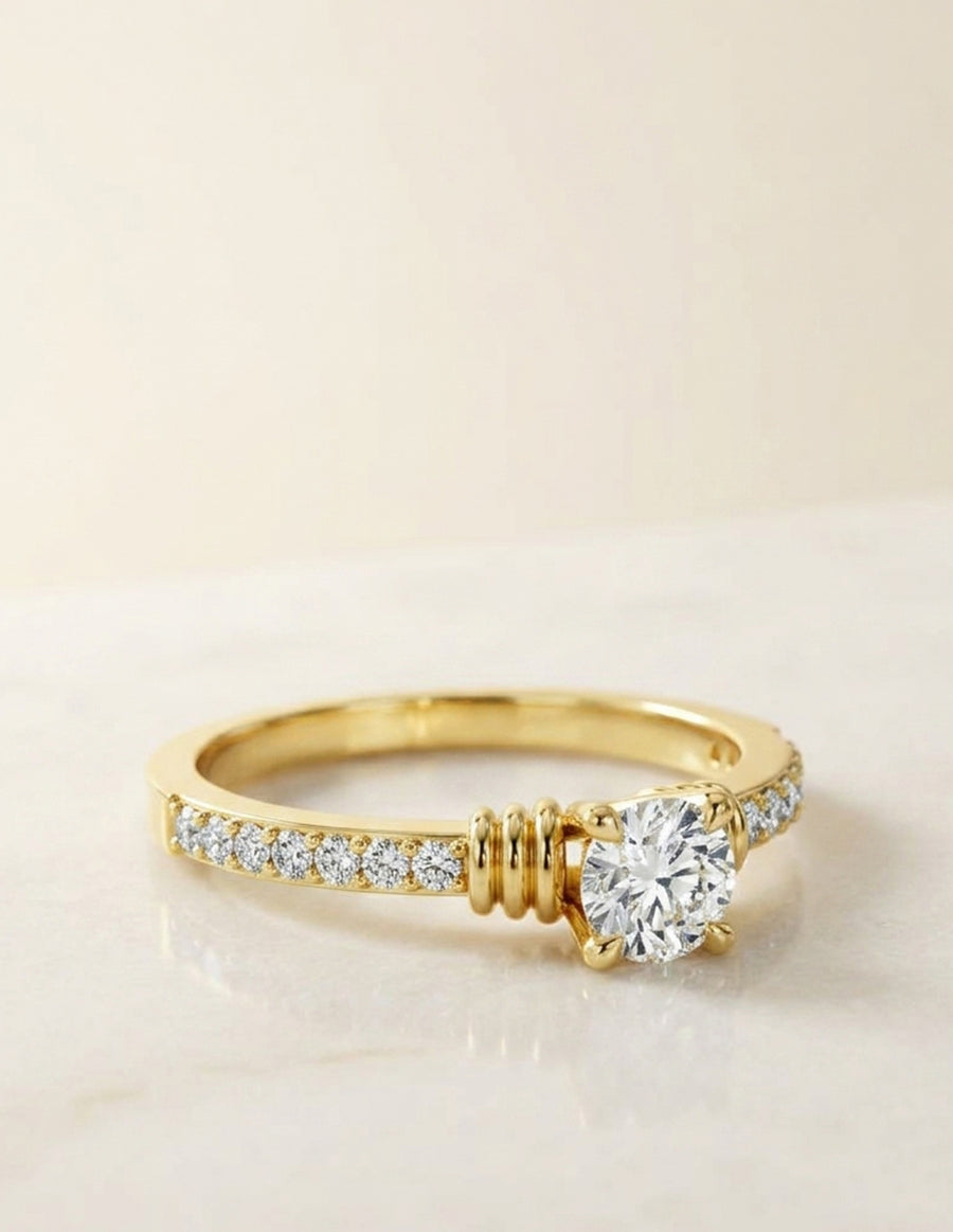 Anillo de Compromiso - piedras laterales - AMORE563-RD-CZ