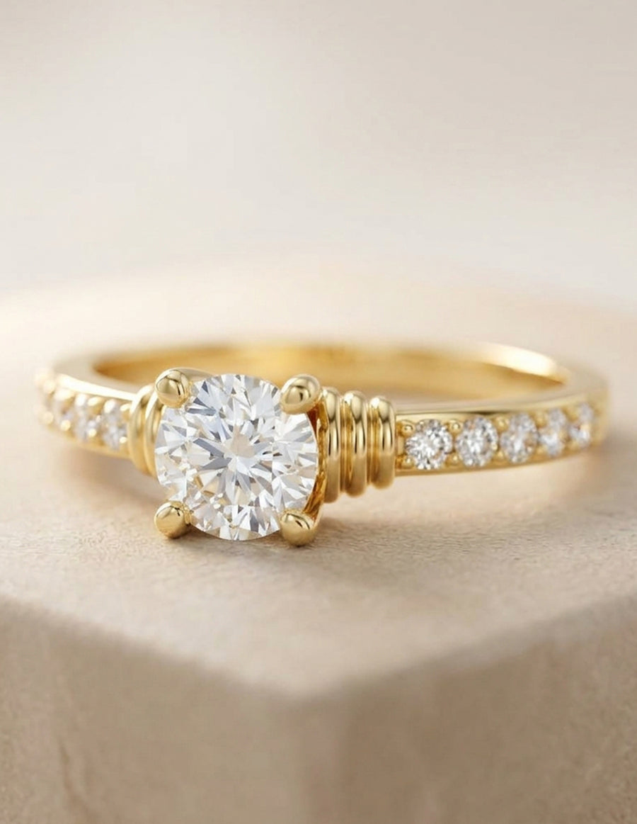 Anillo de Compromiso - piedras laterales - AMORE563-RD-CZ