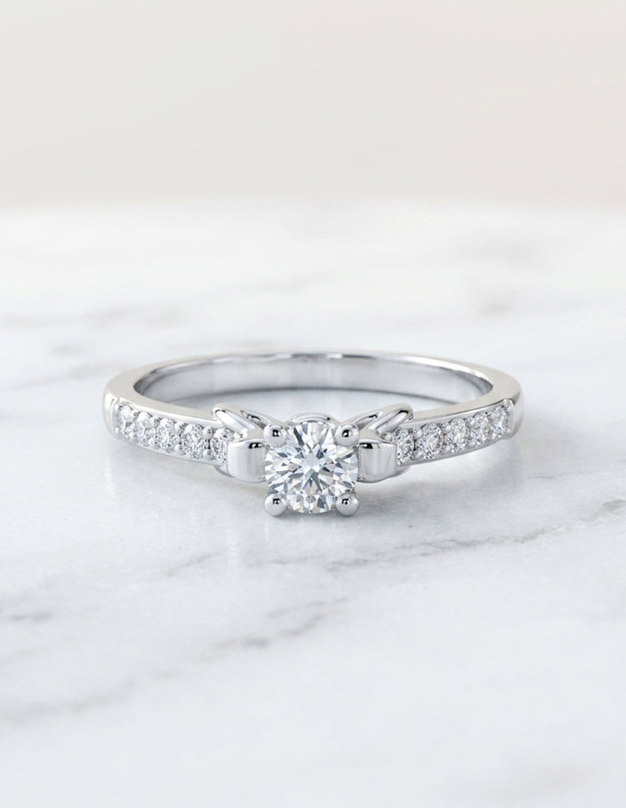 Anillo de Compromiso - piedras laterales - AMORE564-RD-CZ