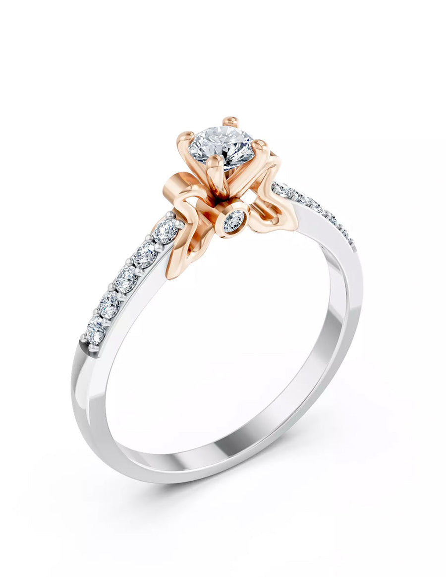 Anillo de Compromiso - piedras laterales - AMORE564-RD-CZ