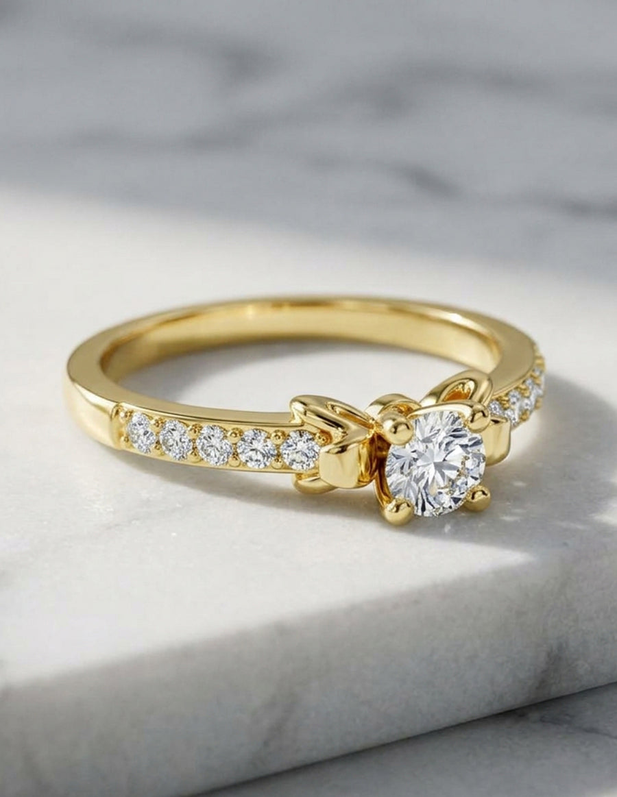 Anillo de Compromiso - piedras laterales - AMORE564-RD-CZ