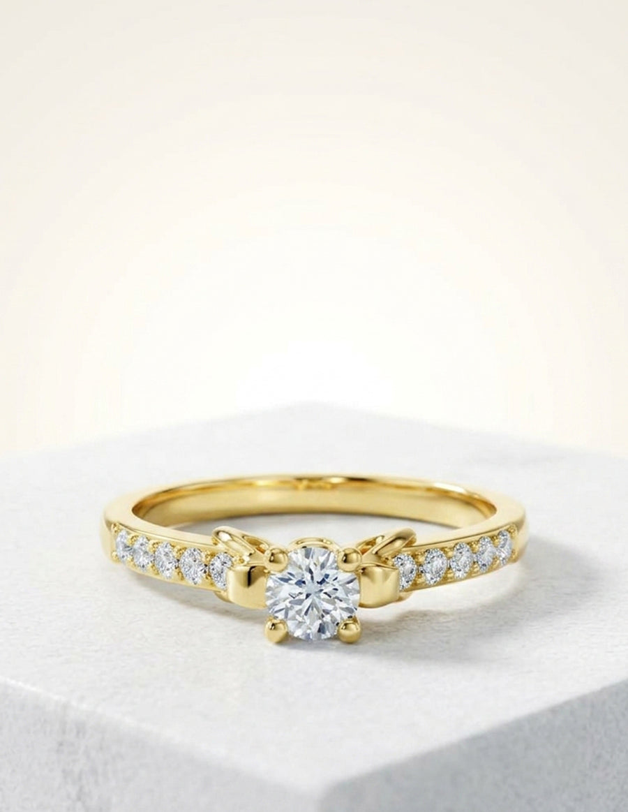 Anillo de Compromiso - piedras laterales - AMORE564-RD-CZ
