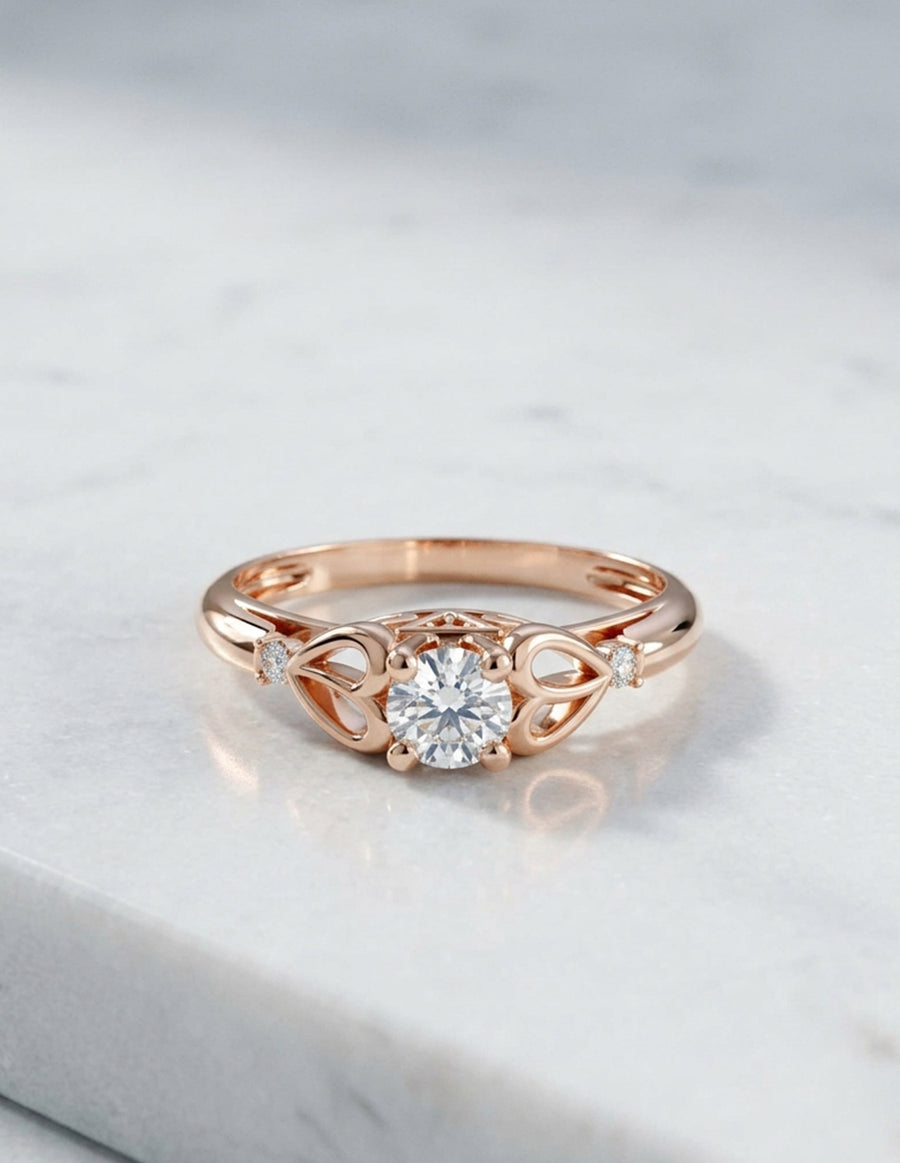 Anillo de Compromiso - piedras laterales - AMORE565-RD-CZ