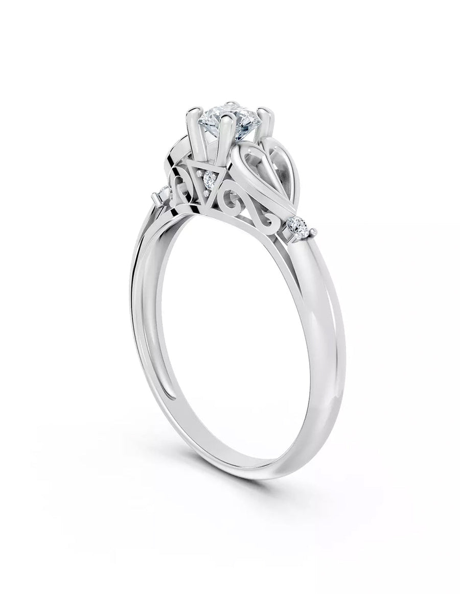 Anillo de Compromiso - piedras laterales - AMORE565-RD-CZ