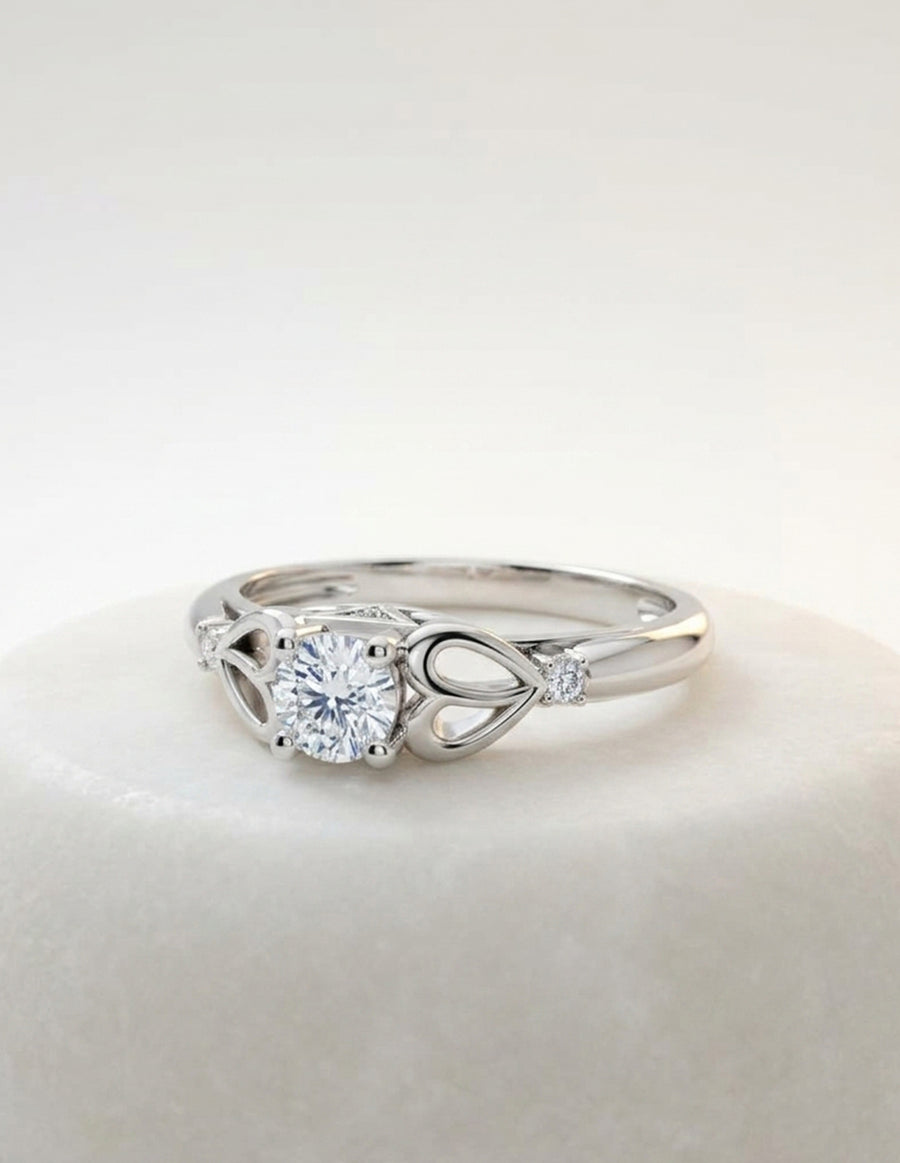 Anillo de Compromiso - piedras laterales - AMORE565-RD-CZ